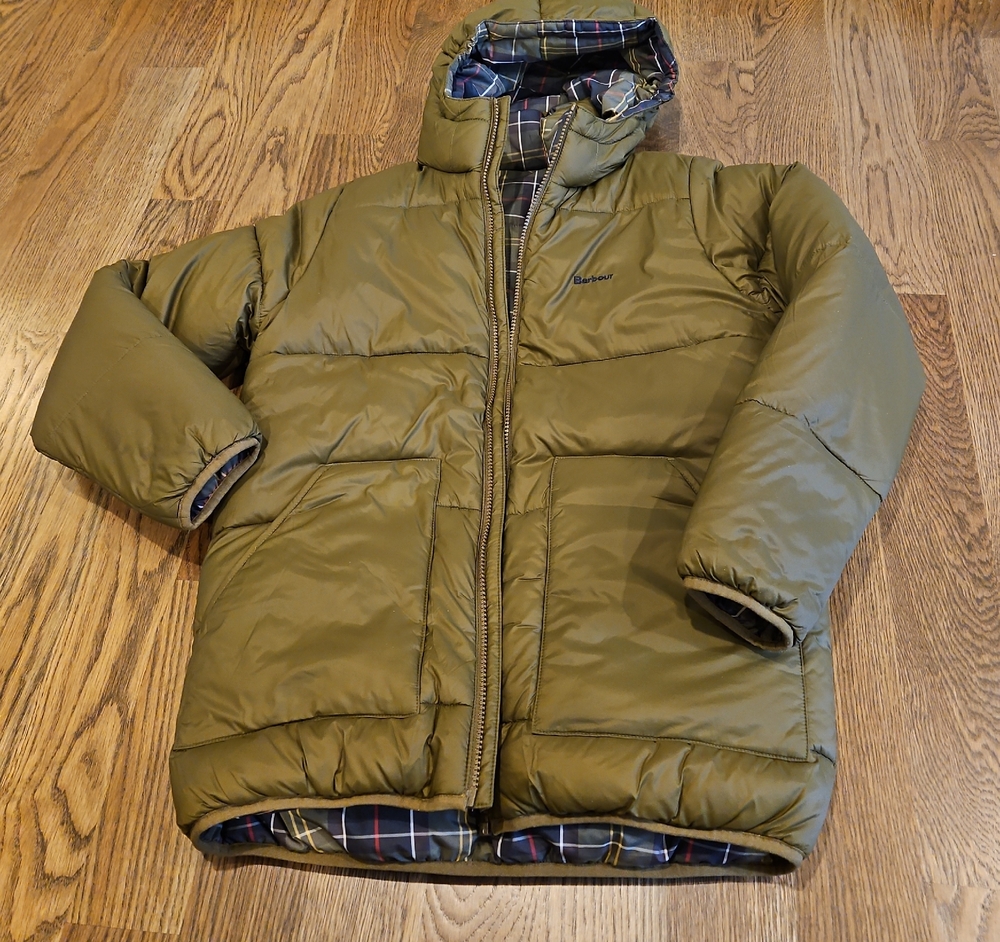 Barbour Kids Hike Reversible Puffer Jacket Coat size XL 12 - 13 Y